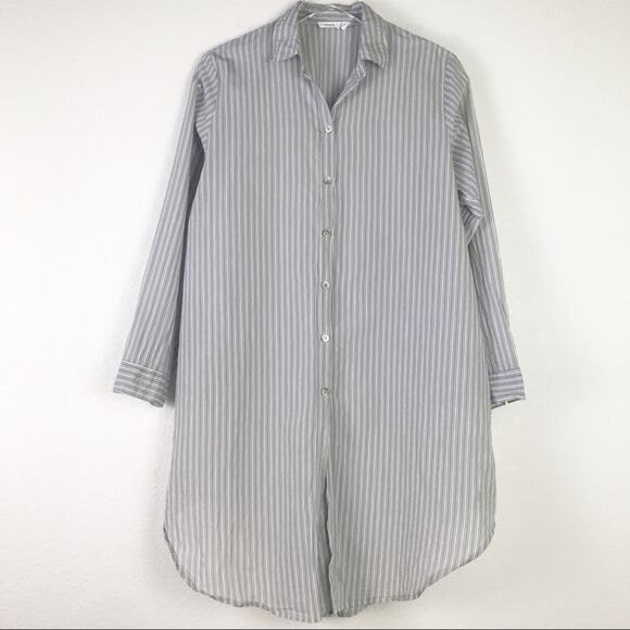 Wilt Duster Shirt Striped Thin Lightweight Long Sleeve Longline Lagenlook Tunic - Picture 1 of 11